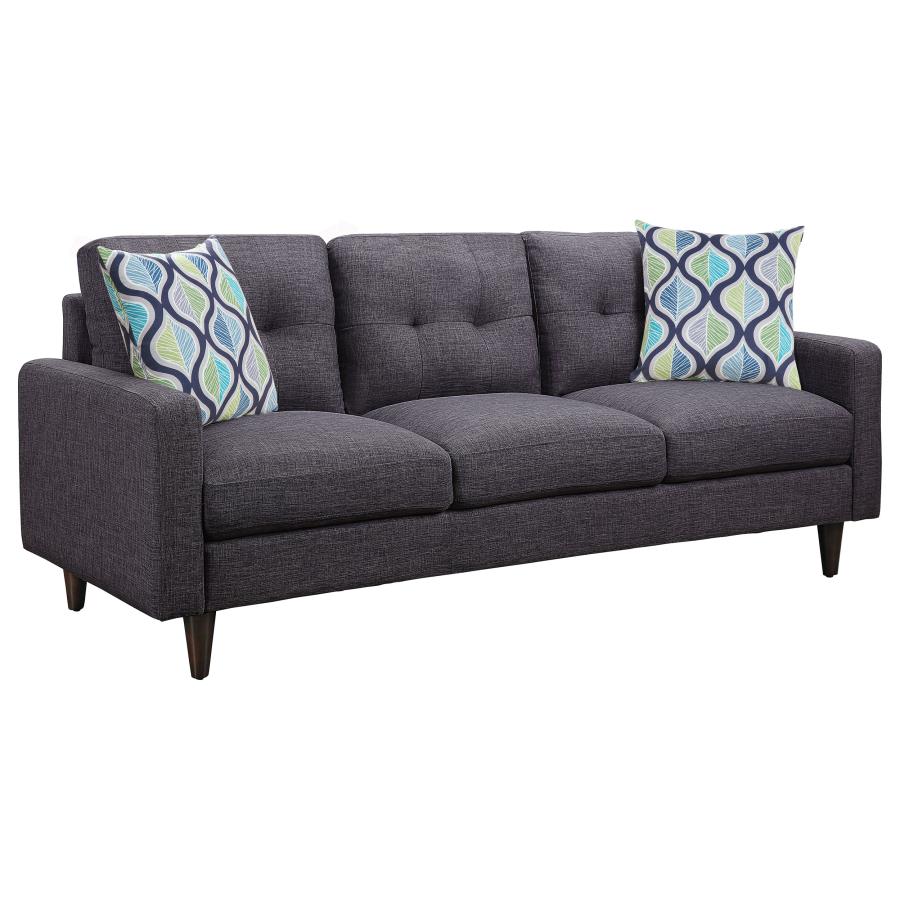 Watsonville 2-piece Upholstered Track Arm Sofa Set Grey, 552001-S2