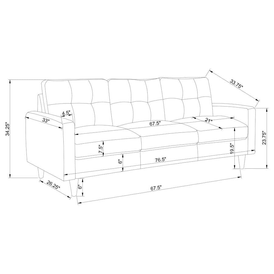 Watsonville 2-piece Upholstered Track Arm Sofa Set Grey, 552001-S2