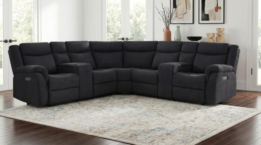 COASTER, HAGEN UPHOLSTERED POWER  RECLINING SECTIONAL STEEL GRAY, 600500P
