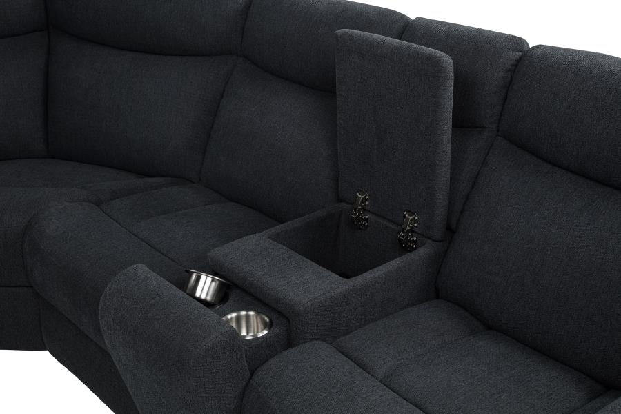 COASTER, HAGEN UPHOLSTERED POWER  RECLINING SECTIONAL STEEL GRAY, 600500P