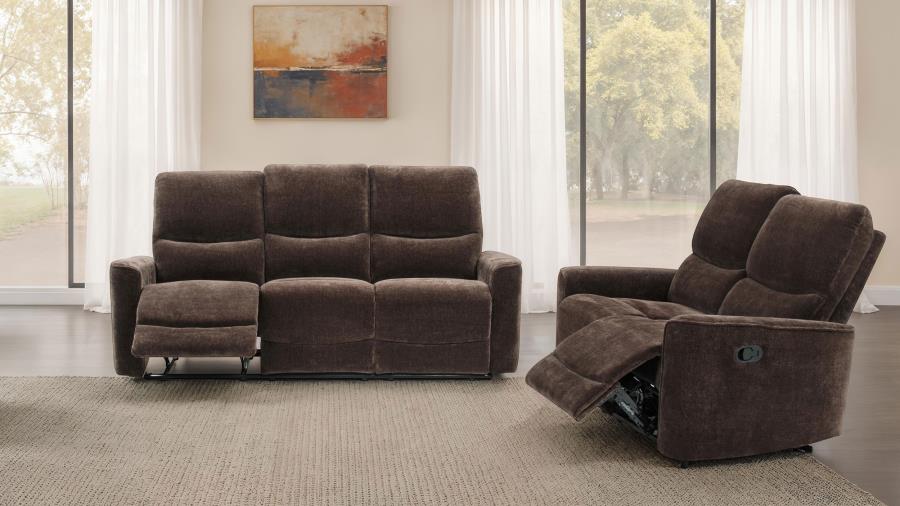 COASTER,  NAVARRO RECLINING SOFA SET DARK BROWN, 609571-S2