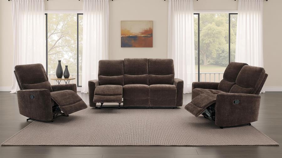 COASTER,  NAVARRO RECLINING SOFA SET DARK BROWN, 609571-S2
