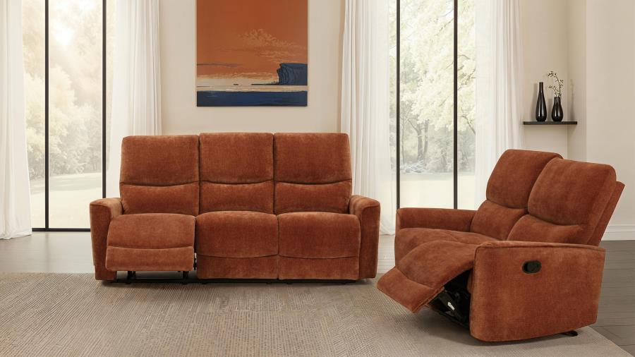 COASTER,  NAVARRO RECLINING SOFA SET ORANGE, 609574