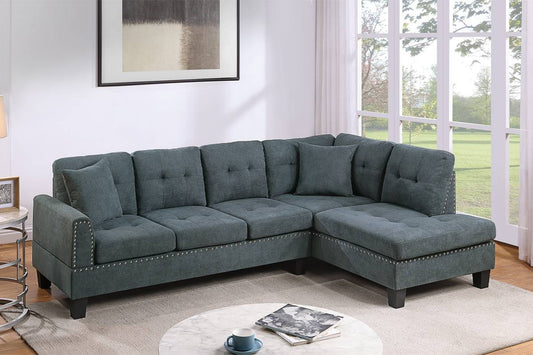 SECTIONAL ASH BLACK VELVET, F8884