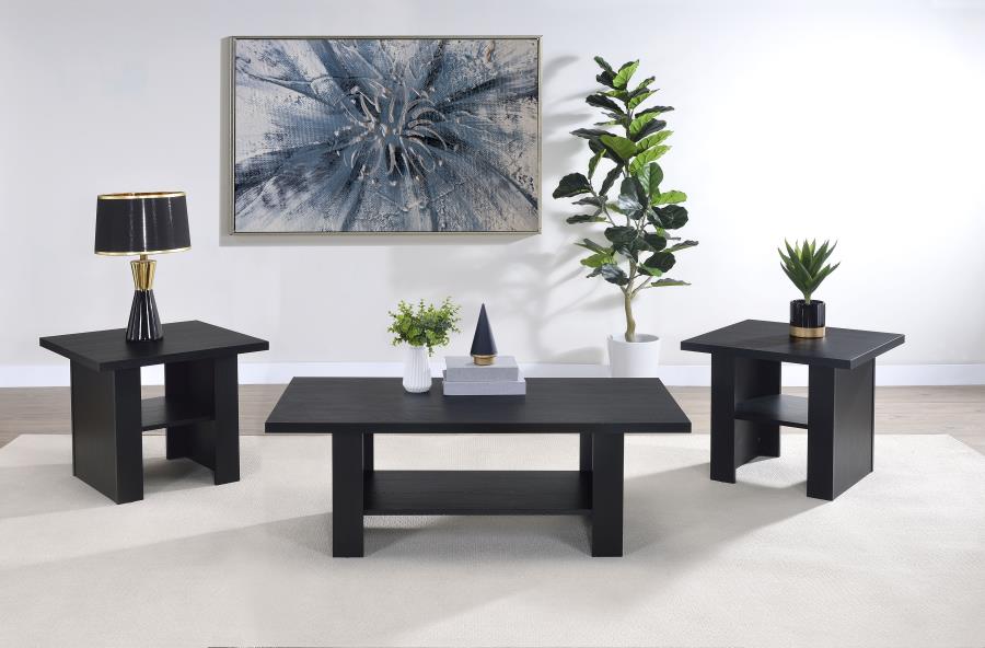COASTER, 3 PIECES BLACK TABLE SET, 700345