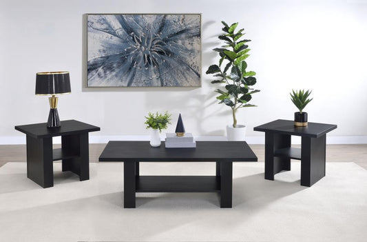COASTER, 3 PIECES BLACK TABLE SET, 700345