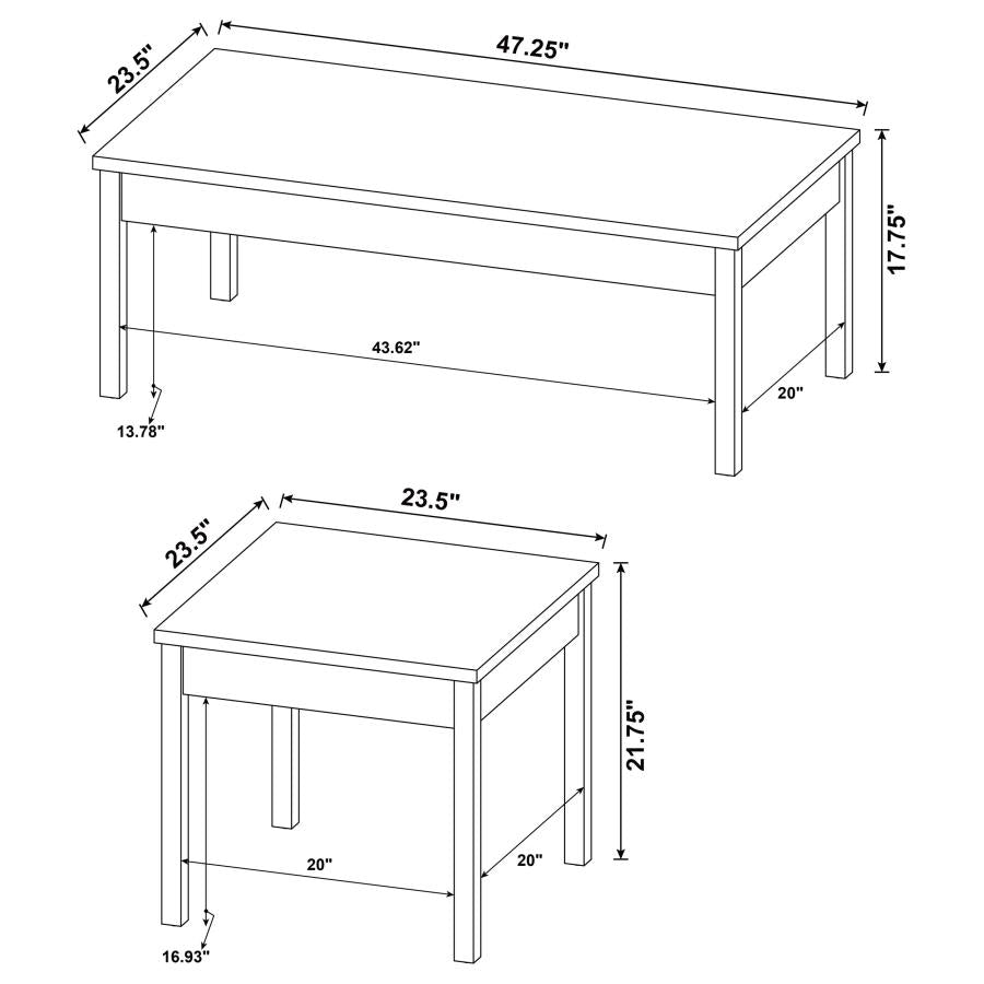 COASTER, 3 PIECES COFFEE TABLE SET