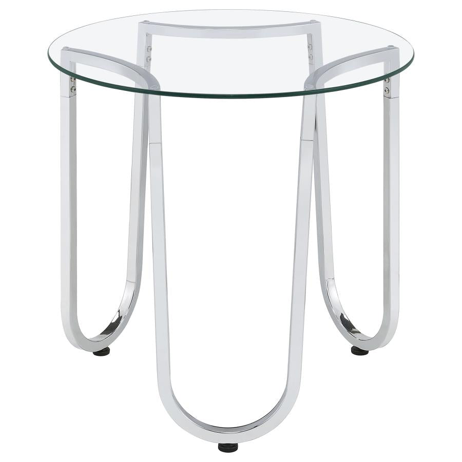 COASTER. 3 PIECES TEMPERED GLASS TABLE SET, 710908-S3