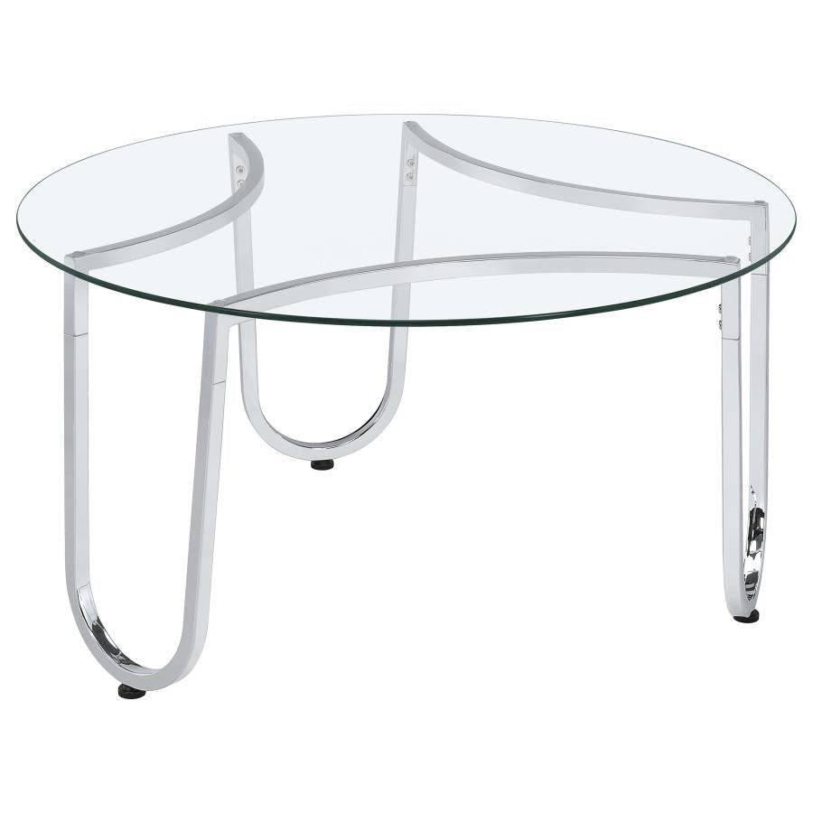 COASTER. 3 PIECES TEMPERED GLASS TABLE SET, 710908-S3
