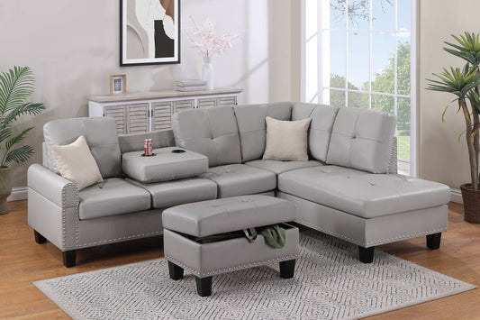 3 PIECES SECTIONAL WITH OTTOMAN, F8889