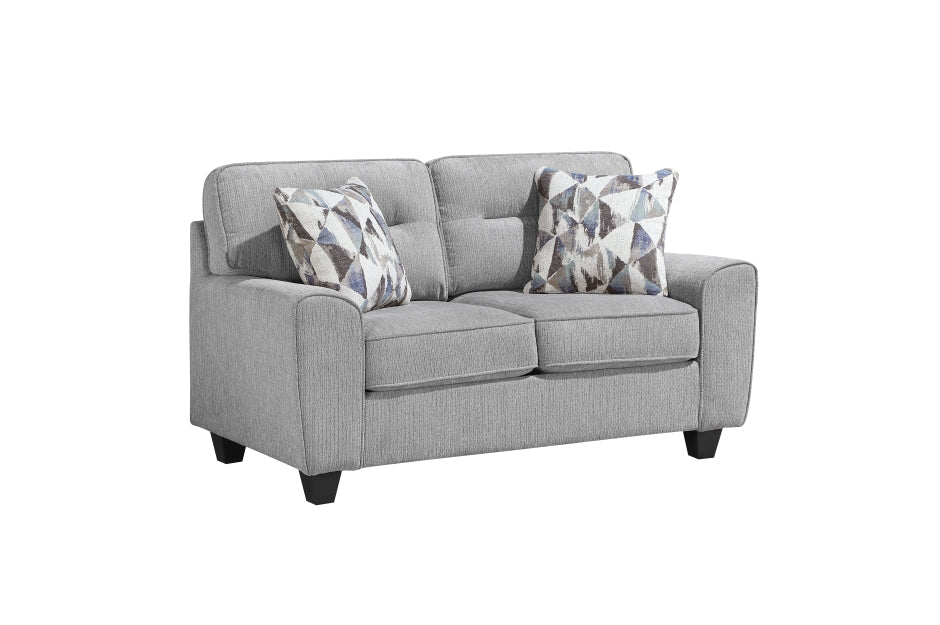 HOMELEGANCE, BENETT LIGHT GRAY 2 PIECES SOFA SET, 8416GY*2