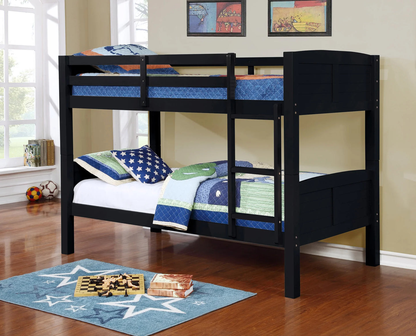 TWIN/TWIN BUNK BED BLACK