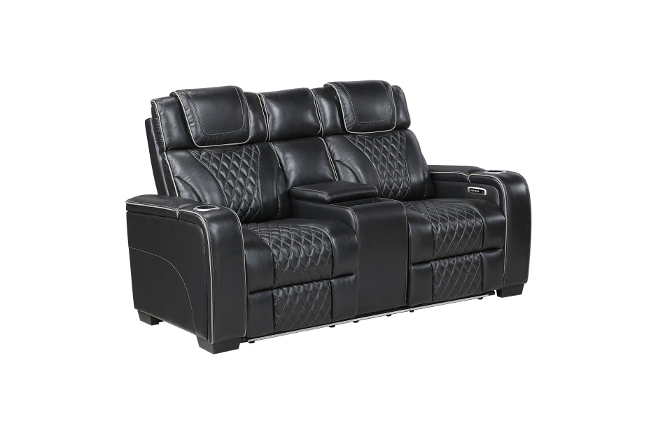 HOMELEGANCE, APEX POWER RECLINER GRAY TOP GRAIN LEATHER SOFA, 8449GY