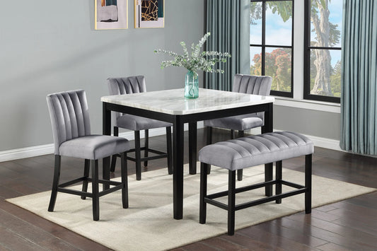 COUNTER HEIGHT 5 PIECES DINING SET WITH BENCH, 9445/9446 /9447