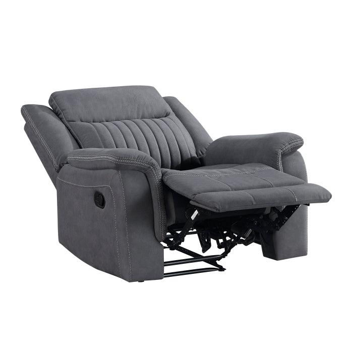 HOMELEGANCE, DEAN GRAY MANUAL RECLINING SOFA, 9646GY