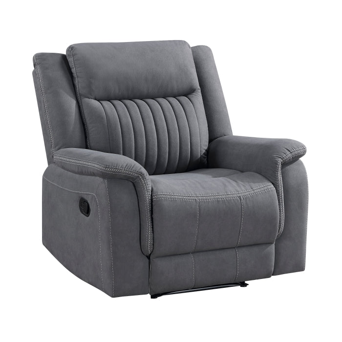 HOMELEGANCE, DEAN GRAY MANUAL RECLINING SOFA, 9646GY