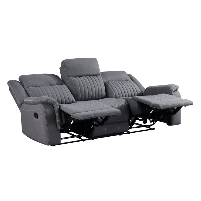 HOMELEGANCE, DEAN GRAY MANUAL RECLINING SOFA, 9646GY