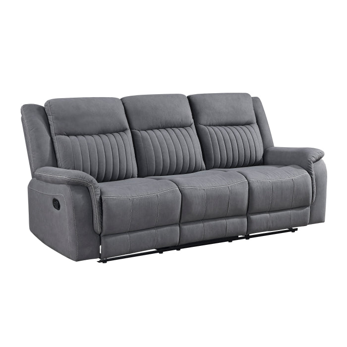 HOMELEGANCE, DEAN GRAY MANUAL RECLINING SOFA, 9646GY