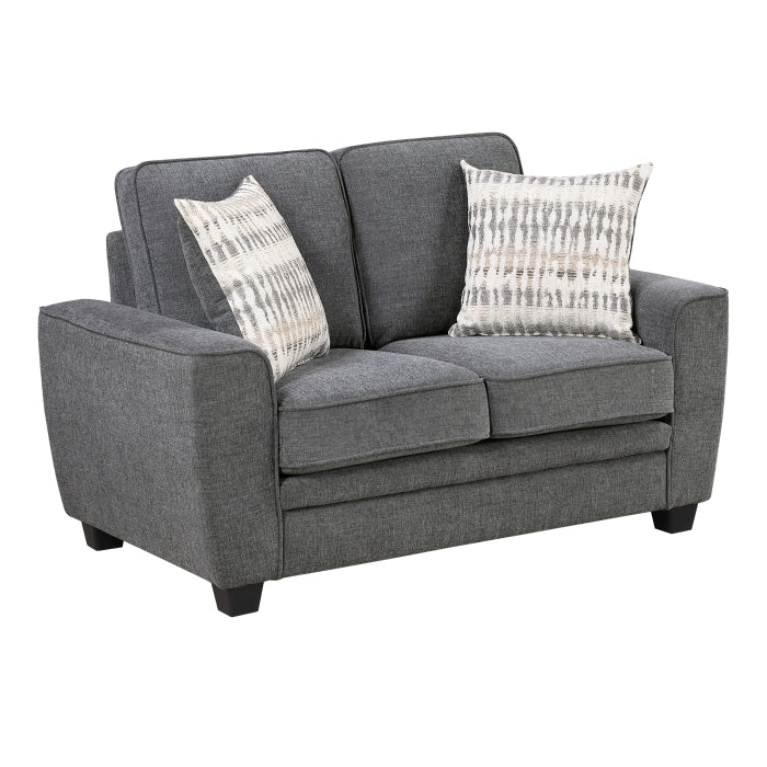 HOMELEGANCE, ZANDER GRAY CHENILLE LOVE SEAT , 9745DG*2
