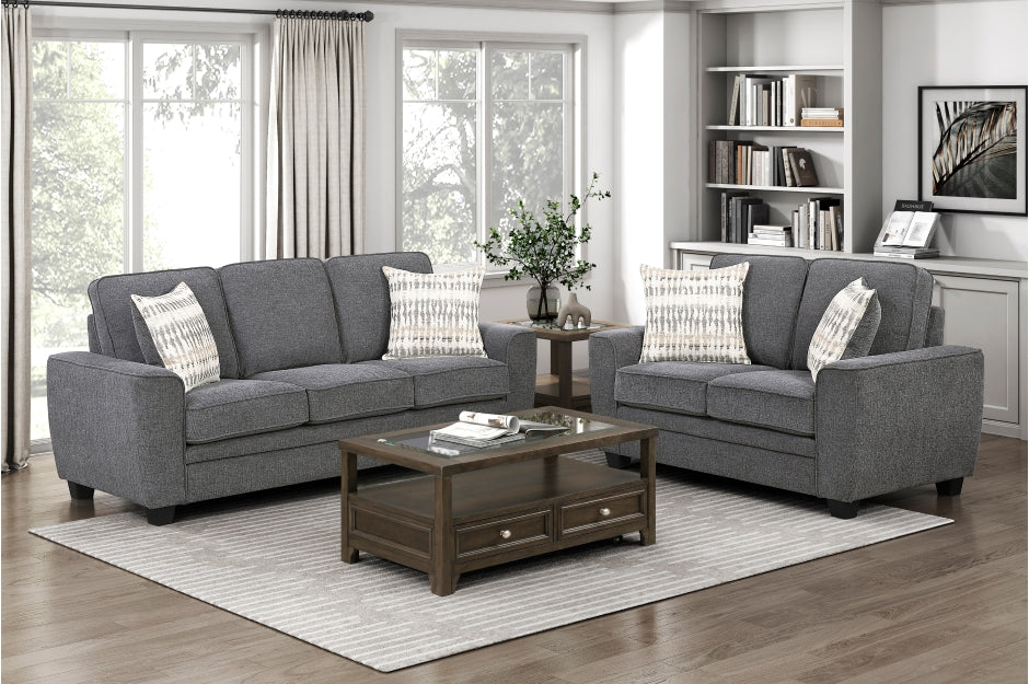 HOMELEGANCE, ZANDER GRAY CHENILLE SOFA SET, 9745DG*2