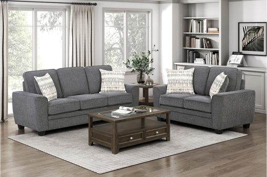 HOMELEGANCE, ZANDER GRAY CHENILLE SOFA SET, 9745DG*2