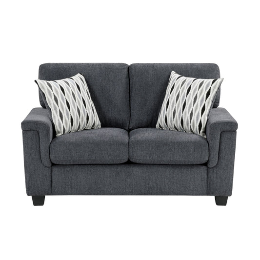 HOMELEGANCE, CHELSEA DARK GRAY CHENILLE LOVE SEAT , 9746DG*2