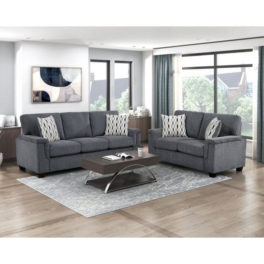 HOMELEGANCE, CHELSEA GRAY CHENILLE SOFA SET, 9746DG*2