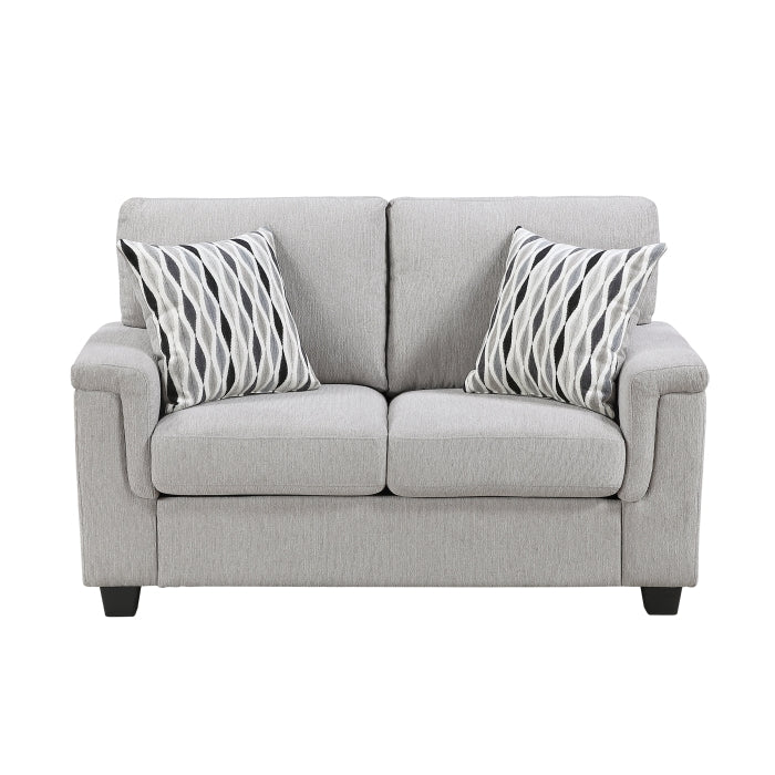 HOMELEGANCE, CHELSEA LIGHT GRAY CHENILLE LOVE SEAT , 9746GY-2