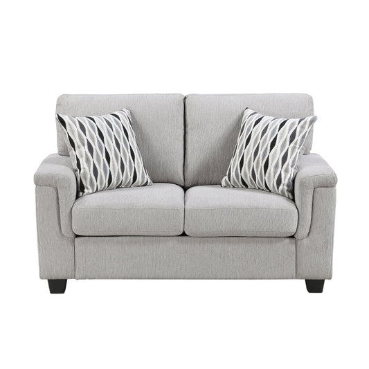 HOMELEGANCE, CHELSEA LIGHT GRAY CHENILLE LOVE SEAT , 9746GY-2