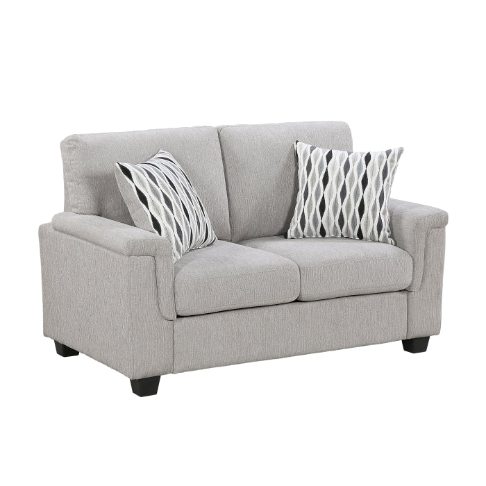 HOMELEGANCE, CHELSEA LIGHT GRAY CHENILLE LOVE SEAT , 9746GY-2