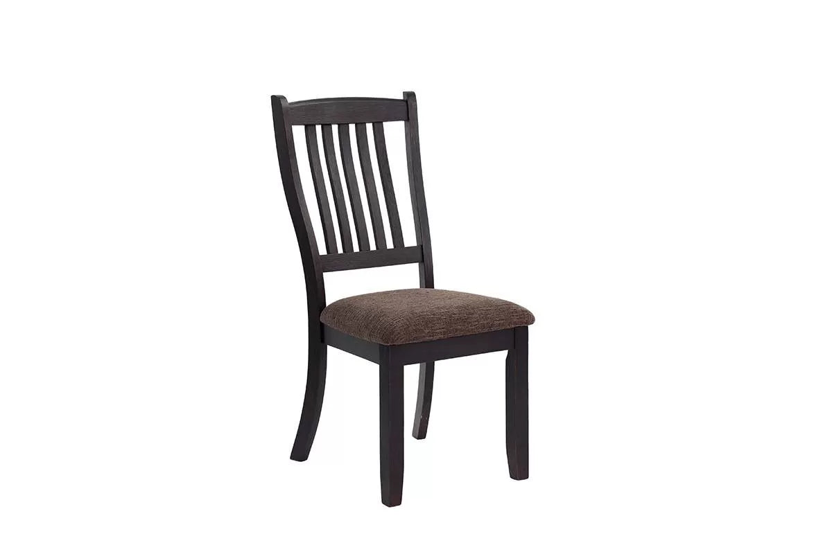 POUNDEX, 7 PIECES DINING SET RUSTIC BLACK WITH GRAY TOP, F2438, F1808