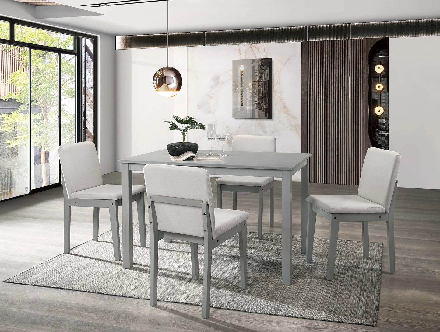 POUNDEX, 5 PIECES DINING SET (2 COLORS), F2613