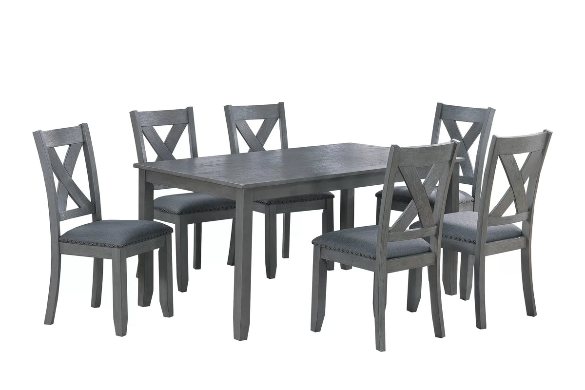 POUNDEX, GRAY 7 PIECES DINING SET, F2638