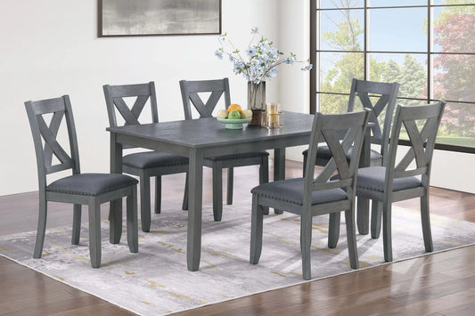 POUNDEX, GRAY 7 PIECES DINING SET, F2638
