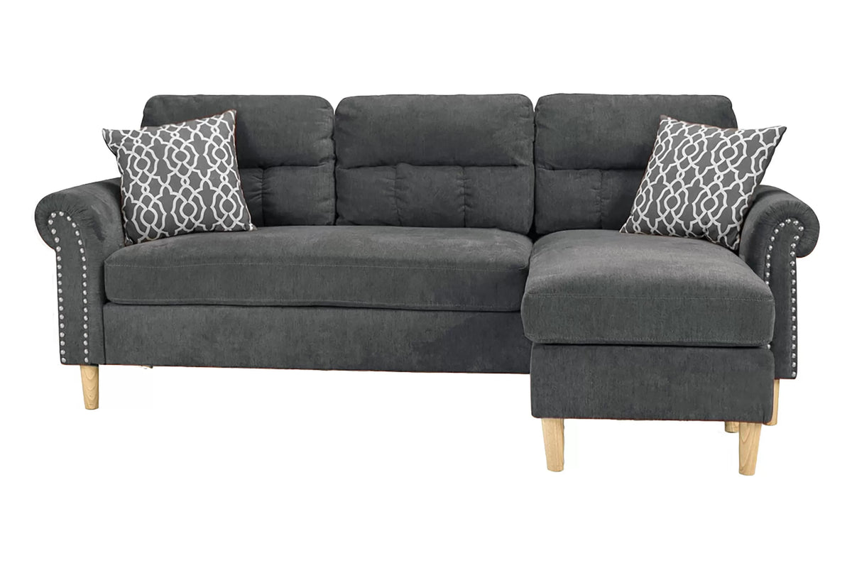 REVERSIBLE SECTIONAL SLATE VELVET, F6447