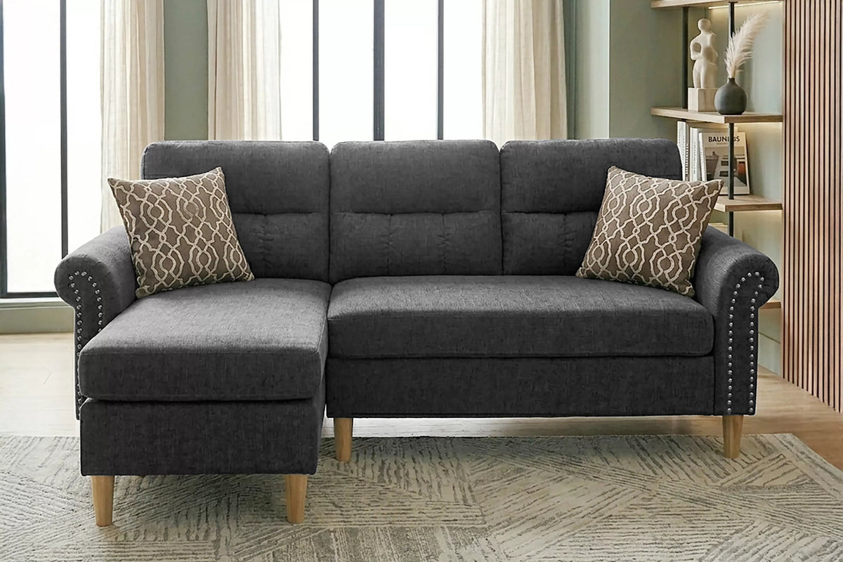 REVERSIBLE SECTIONAL SLATE VELVET, F6447