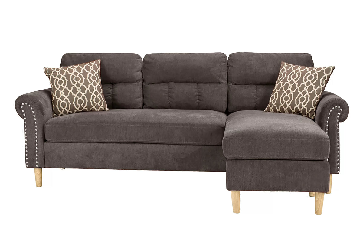 REVERSIBLE SECTIONAL TAN VELVET, F6448