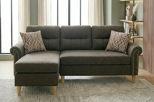 REVERSIBLE SECTIONAL TAN VELVET, F6448