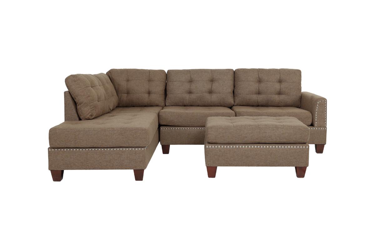 REVERSIBLE SECTIONAL COFFEE WITH OTTOMAN, F6504