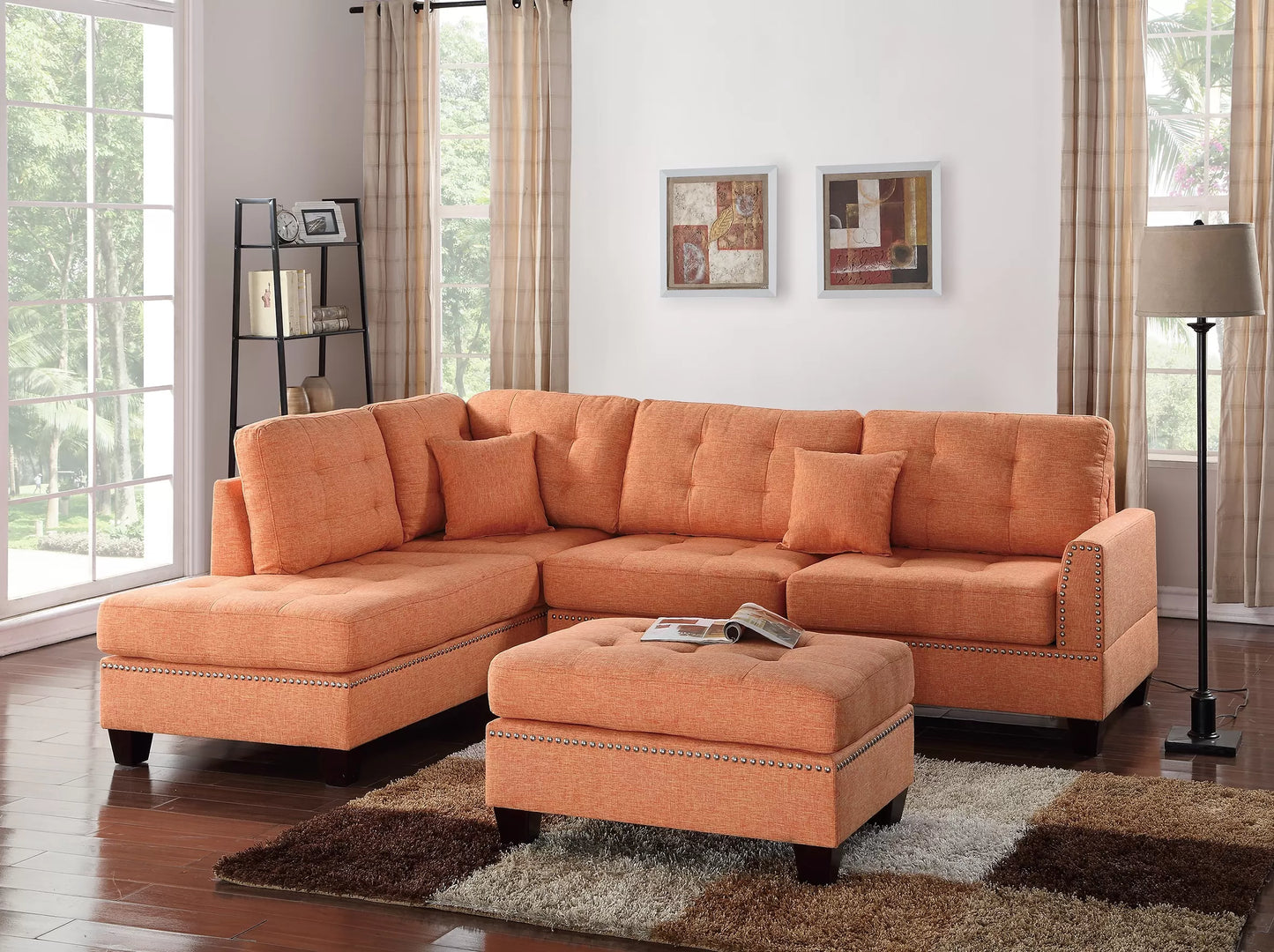 REVERSIBLE SECTIONAL  WITH OTTOMAN, F6505
