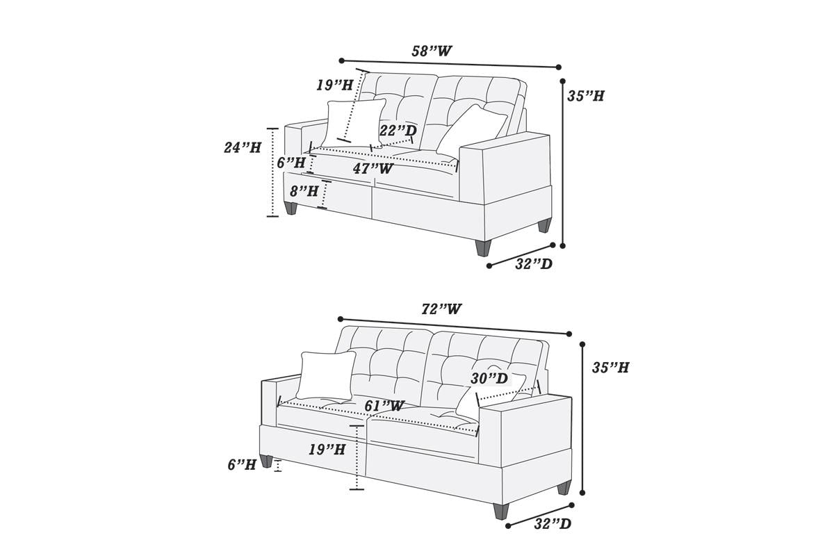 2 PIECES SOFA SET CHARCOAL, F6534