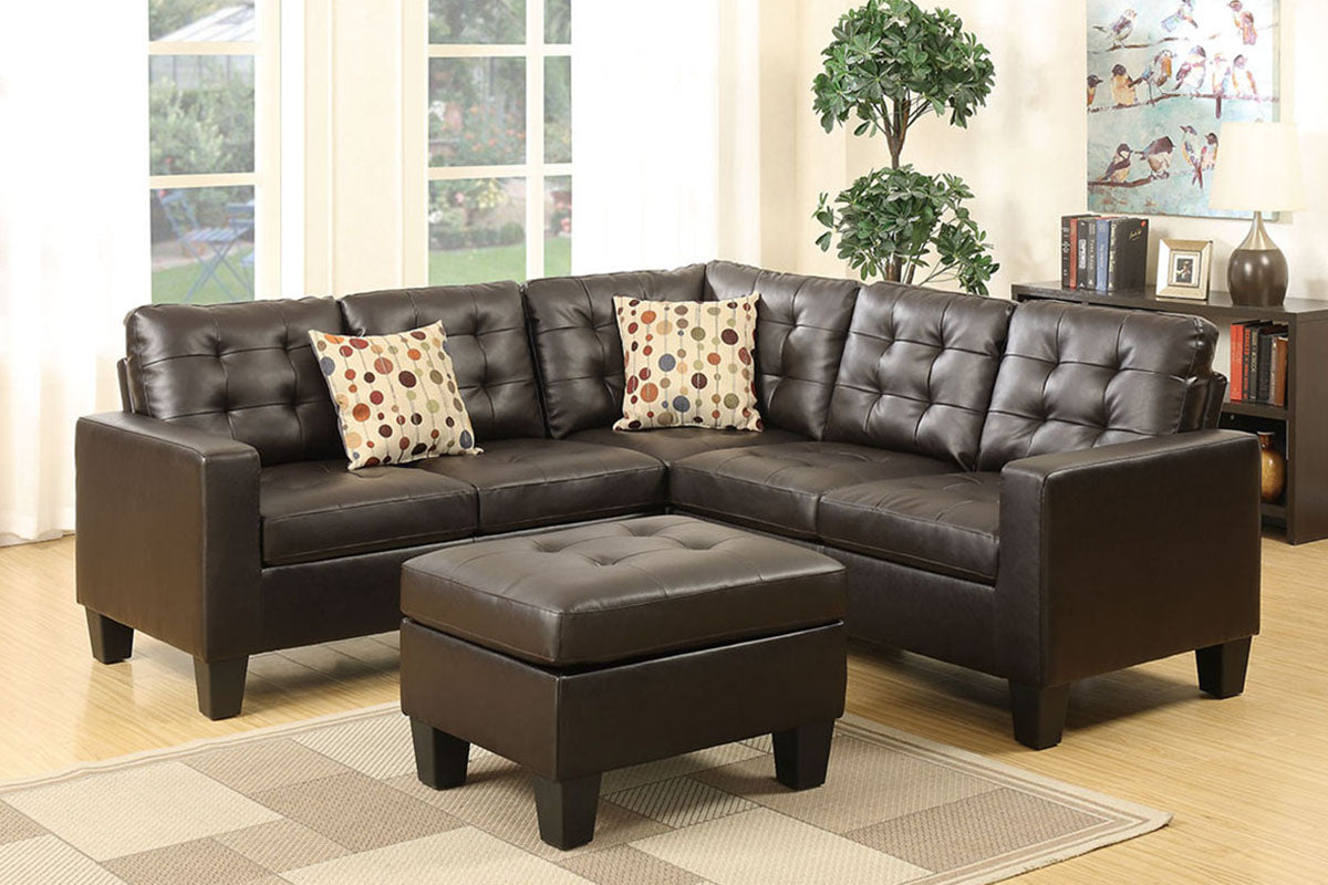 SECTIONAL ESPRESSO FAUX LEATHER, F6934