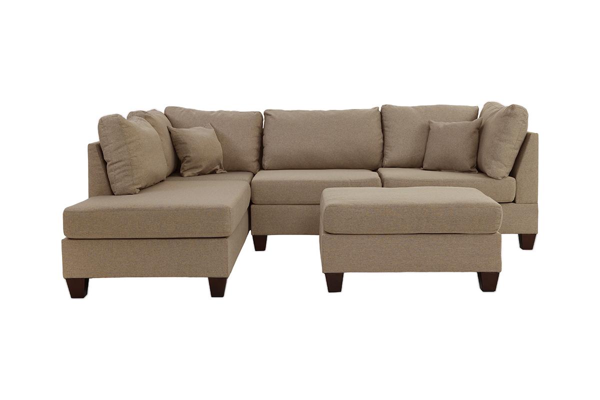 REVERSIBLE SECTIONAL WITH OTTOMAN SAND, F7605