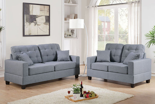 2 PIECES SOFA SET BLACK, F7858