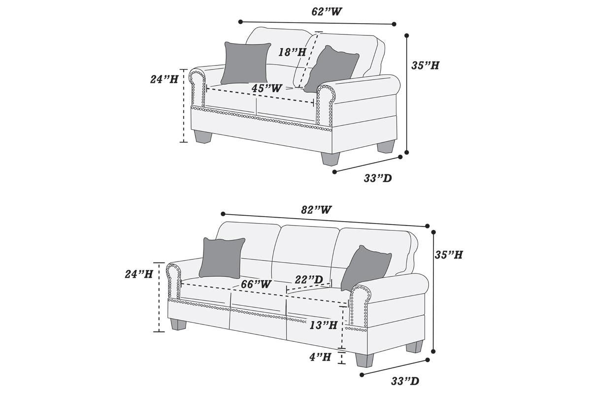 2 Pieces sofa set black, F7877