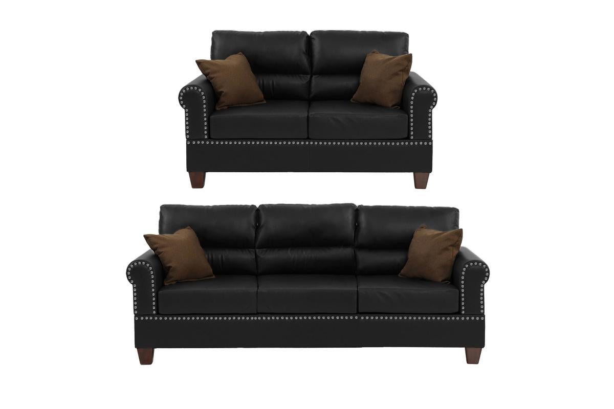 2 Pieces sofa set black, F7877