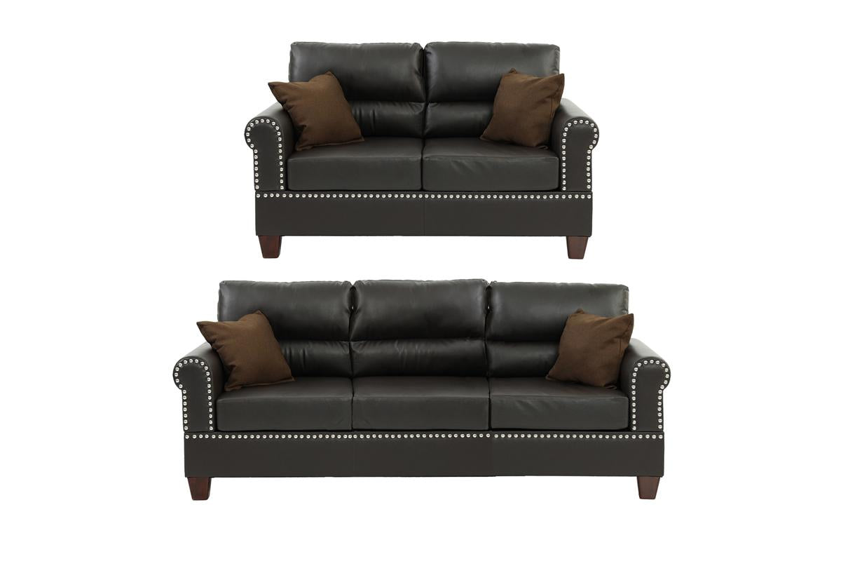 2 Pieces sofa set espresso, F7878