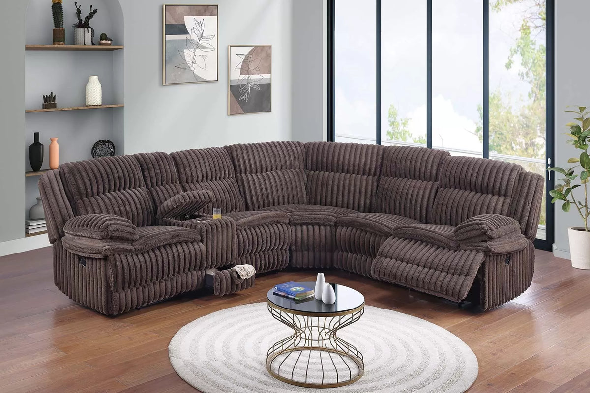 POUNDEX, CORDUROY MANUAL MOTION SECTIONAL (2 COLORS), F8132