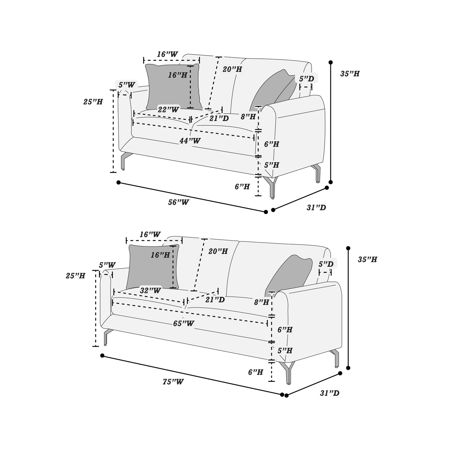 2 PIECES SOFA SET, F8437
