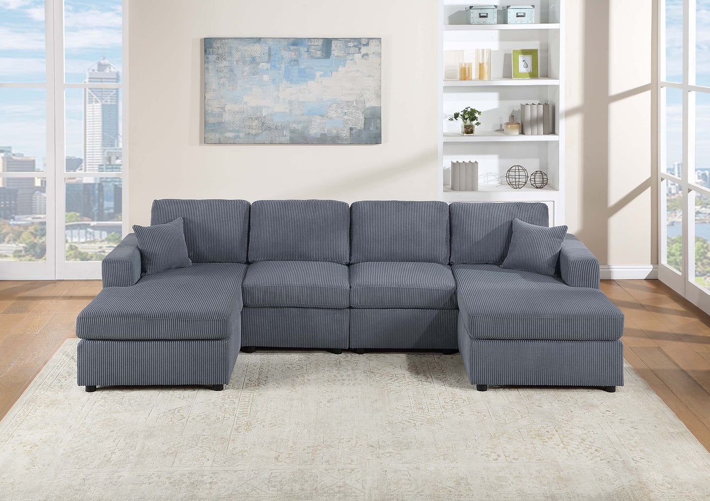 SECTIONAL WITH DOUBLE CHAISE, F8449